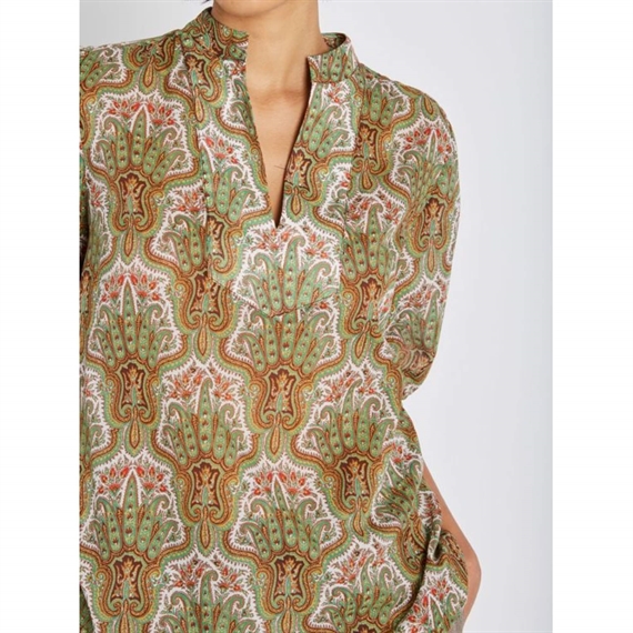 Heartmade Turin Bluse, Green Paisley Print